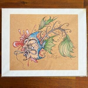 Surrealism and Abstract Art Print - Original, signed and dated by artist.